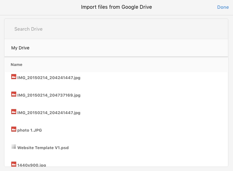 The redesigned file browser UI for Google Drive